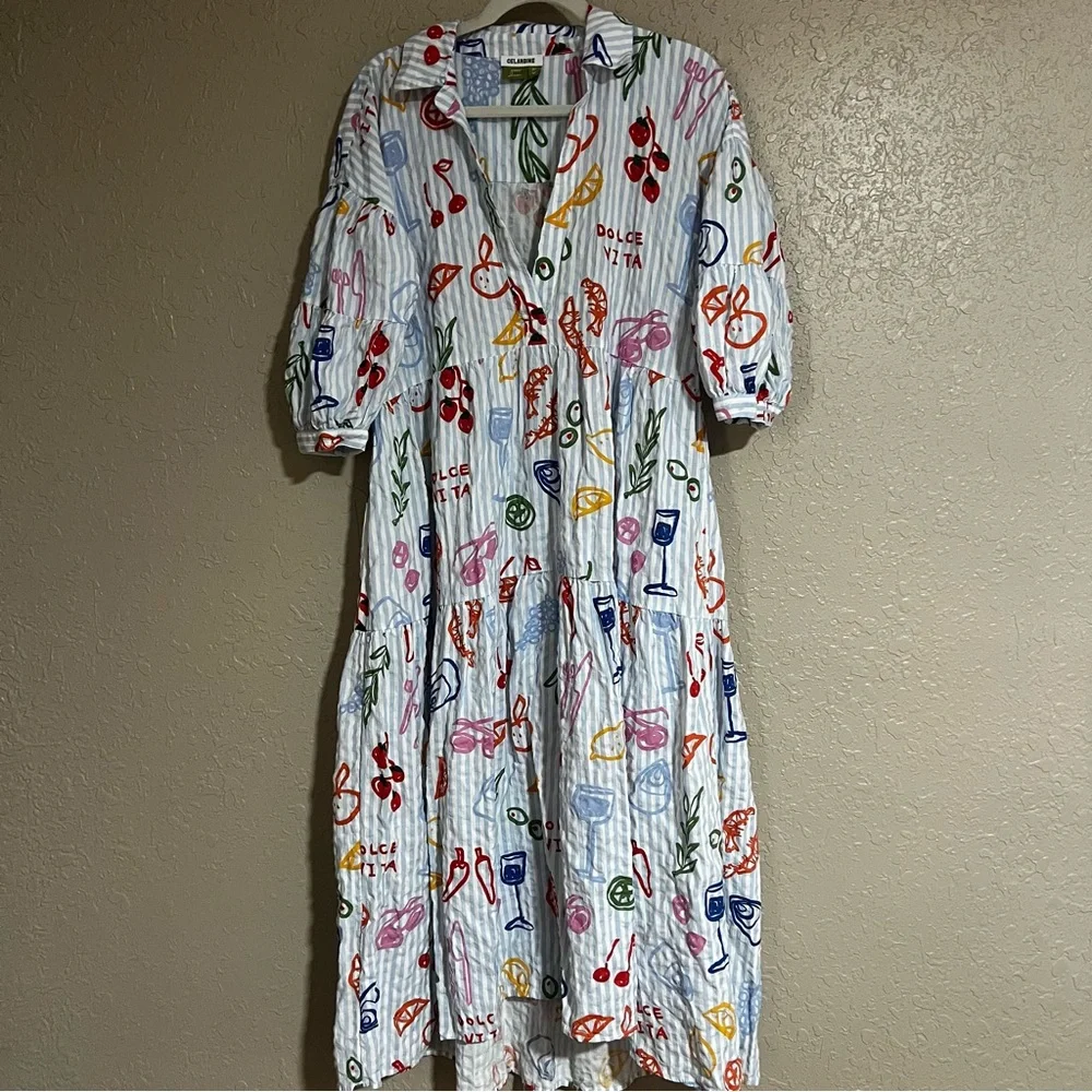 Anthropologie The Carolita Printed Tiered Shirt Dress: Jordan Nickson Edition - Picture 2 of 6